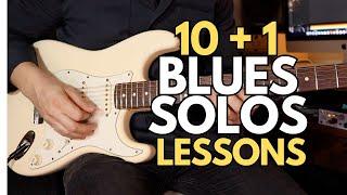 11 Great Blues Solos with Guitar Lessons in E - 12 BAR Blues Tutorial