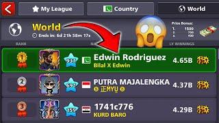 WORLD TOP 1 RANK IN 8 BALL POOL - WORLD LEAGUE TOP