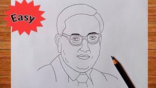 Dr. Br. Ambedkar Drawing Easy / Constitution Day Drawing / Ambedkar Drawing