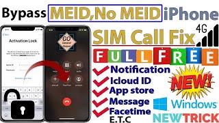 How to Bypass MEID, No MEID iPhone iCloud Sim Call Fix in Full Free | New Trick 100% Working Method