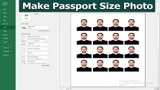 How to Make Passport Size Photo Microsoft Excel 2017