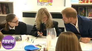 Prince Harry Shares a Joke with Shy Student at Nottingham Academy