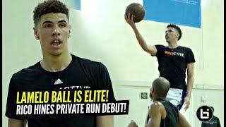 LaMelo Ball vs NBA Pros at Rico Hines Private Runs!! Melo PROVES His ELITE Passing!!