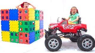 Max And Katy Playing with Blocks and cars