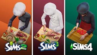 Cooking in The Sims / Comparison of 3 parts