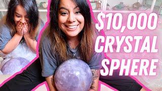 Opening my Dream Crystal, $10,000 Purple Rose Quartz Sphere!