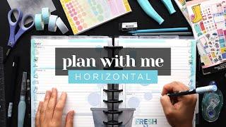 PLAN WITH ME :: DECORATING A HORIZONTAL LAYOUT IN A CLASSIC HAPPY PLANNER :: FRESH & CLEAN