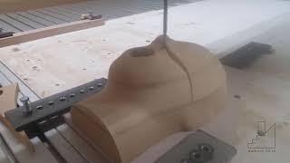 Prelucrare prin frezare CNC a unui cap de manechin din MDF