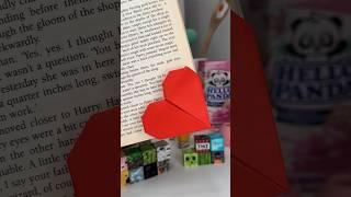 DIY paper origami heart bookmark 