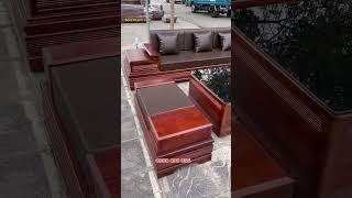 Bộ Sofa góc chân pháo tay cánh gà gỗ sồi Nga