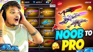FREE FIRE I GOT ALL RARE GUN SKINS IN NEW LUCK ROYALE NOOB TO PRO IN 99 DIAMONDS -GARENA FREE FIRE