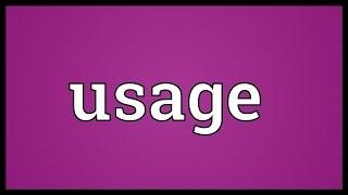 Usage Meaning