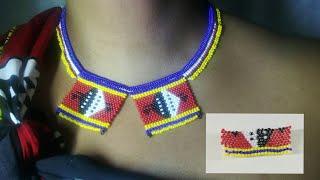 Part 2 of 5 Swazi  traditional neck piece LIGCEBESHA,  tutorial