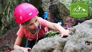 Awesome kids rock climbing in northern Germany