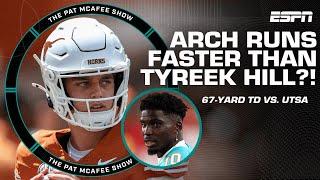 Arch Manning ran FASTER than Tyreek Hill has so far this season?!  | The Pat McAfee Show