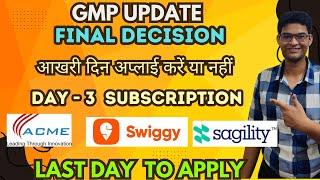 Final Desicion - Swiggy IPO | Sagility India IPO GMP | Swiggy IPO GMP | ACME Solar Holding IPO GMP