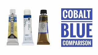 Cobalt Blue Comparison - Winsor & Newton - Holbein - Schmincke - Roman Szmal - Rembrandt.