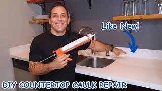 How to Repair Caulk on a Stone Countertop Backsplash - Beginners DIY Guide