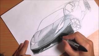 Drawing - Lamborghini Huracan by Alex Sh