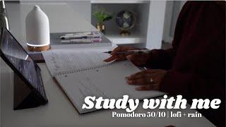 2-Hour Study With Me | Lofi + Rain  Pomodoro 50/10