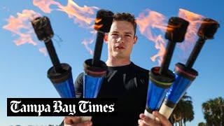 Tampa Bay resident juggles flames for Guinness World Records