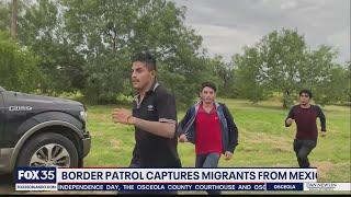 Video shows migrants running past border patrol agents in Texas