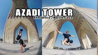 Ahmadreza, Luca,  Martin under of Azadi Tower Iran 2017