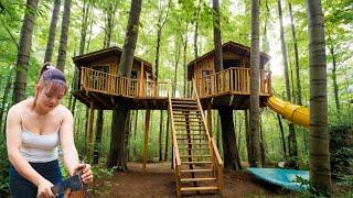 Build A Beautiful Tree House With A Viewing Cabin And Kitchen - Building New Life, Survival Skills