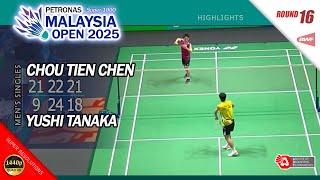 Chou Tien Chen vs Yushi Tanaka | Malaysia Open 2025 | R16 MS Highlights