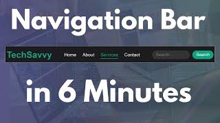 How to Create a Navigation Bar in 6 Minutes | HTML and CSS Tutorial For Beginners