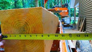 How I make Timber Beams on my sawmill.