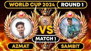 CARROM POOL WORLD CUP 2024 | ROUND 1 - MATCH 1 | Azmat Vs Sambit Sahu