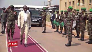 Visite du Président Patrice TALON  à la caserne de Dessa à Allada