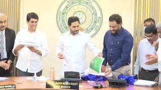 Chief Minister YS Jagan Visuals Releasing Socio-Economic Survey 2021–22 at the Secretariat