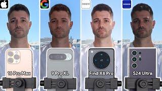 iPhone 16 Pro Max vs Pixel 9 Pro XL vs OPPO Find X8 Pro vs Samsung S24 Ultra Camera Test Comparison