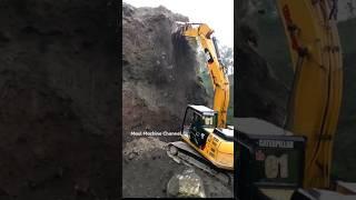 Caterpillar 320d Excavator Working Dig Slope In Extreme Mountains Sand Mining #excavatordumptruck