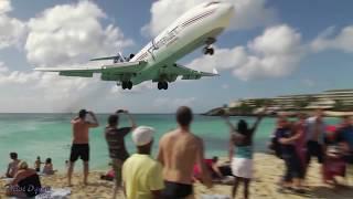 Amerijet / Boeing 727 coming in Low over Maho beach