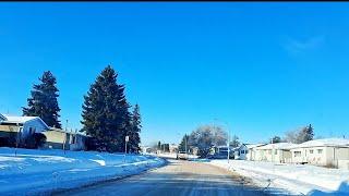 White Christmas loading. Winter weekend drive in Edmonton, Alberta, Canada