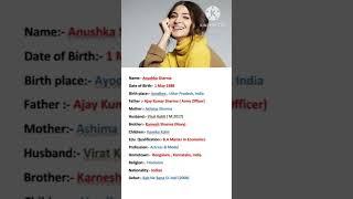 Anushka Sharma biography in Hindi #viral #PN Meena9352#youtubeshorts #viralvideo #viralvideo