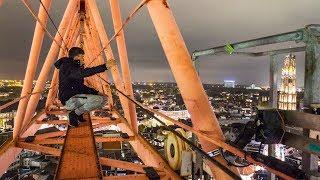 Climbing a crane on a abandoned building!