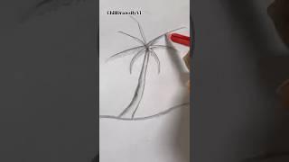 Easy palm tree drawing with pencil #easydrawing #diy #palmtree #plant #shortsfeed