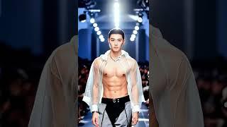 Asian man on catwalk