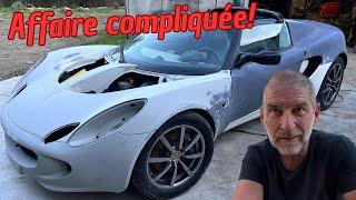 Cette Lotus Elise S2 en épave reverra-t-elle la route dans 15 jours? L'affaire est compliquée!