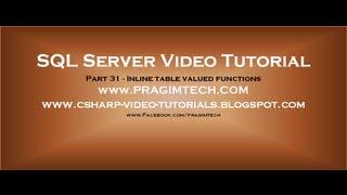 Inline table valued functions in sql server   Part 31