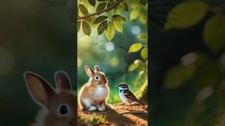 The True Friendship of Rabbit️ and Sparrow #animals #Friendship #MoralStory