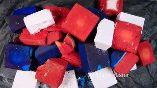 Red White and Blue Fresh Dyed Gymchalk Asmr