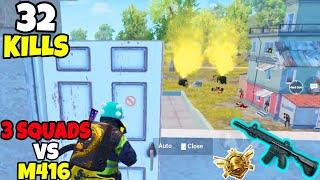 12 Enemies Rushed at ME in The Same House So i Used My M416 in PUBG Mobile • (32 KILLS)• PUBGM HINDI