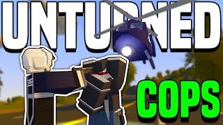 HUNTING DOWN CRIMINALS IN A POLICE HELICOPTER!! (Unturned Cops ft.Fudgy)