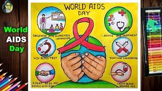 World AIDS Day Poster Drawing | World AIDS Day Drawing For Competition | AIDS Awareness Drawing