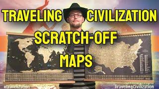 Travelization GOLDEN Scratch-Off Detailed Map Of USA and The World